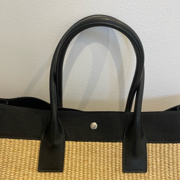 Saint Laurent Raffia/ Canvas Tote - Picture 2 of 6